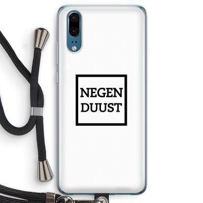 Negenduust vierkant: Huawei P20 Transparant Hoesje met koord