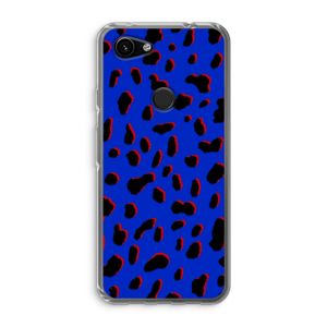 Blue Leopard: Google Pixel 3a Transparant Hoesje
