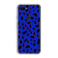 Blue Leopard: Google Pixel 3a Transparant Hoesje