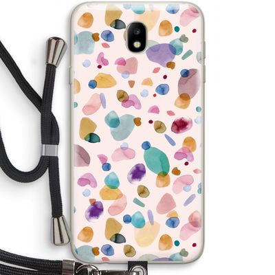 Terrazzo Memphis Pink: Samsung Galaxy J7 (2017) Transparant Hoesje met koord