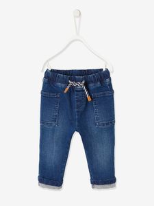 Denim babybroek met elastische tailleband onbewerkt denim