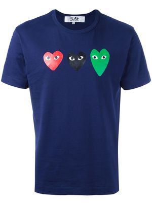 Comme Des Garçons Play t-shirt à logo imprimé - Bleu