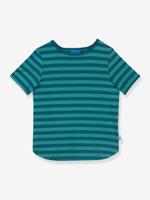 Gestreept T-shirt voor meisjes MAALARI FINKID, UV-bescherming oceaanblauw