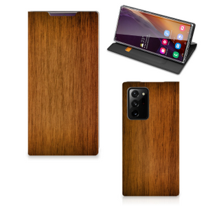 Samsung Galaxy Note 20 Ultra Book Wallet Case Donker Hout