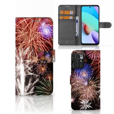 Xiaomi Redmi 10 | Wallet Case | met Pasjes | Vuurwerk