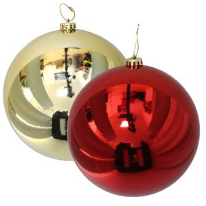 Grote decoratie kerstballen - 2x st - goud en rood - D15 cm - kunststof - kerstversiering