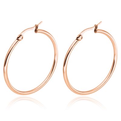 Cilla Jewels Hoop oorringen Dames Edelstaal Rose-40mm