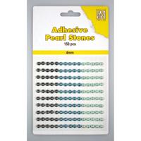 Nellie's Choice • adhesive pearls 150stuks/sheet 4mm 3 tones blue