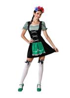 Tiroler Jurk Dames Zwart/Groen Lisa