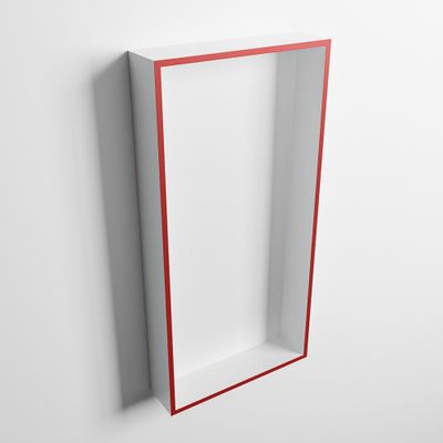 MONDIAZ EASY Nis 59,5x29,5cm in solid surface kleur Fire | Talc. 1 vak geschikt voor in- of opbouw