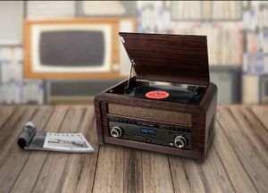 Muse MT-115DAB - Vintage muziekcenter met DAB+, radio, CD- platenspeler en Bluetooth
