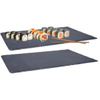 Serveerplank - Set van 2x stuks - leisteen - 45 x 30 cm - snack dienblad - stijlvol