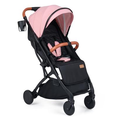 Kinderwagen met Verstelbare Kap en Verstelbare Rugleuning Compacte Kinderwagen die met één Hand kan Worden Ingeklapt met 5-puntsgordel 0-3 jaar Max. 15 kg Zwart/Grijs/Roze-Roze