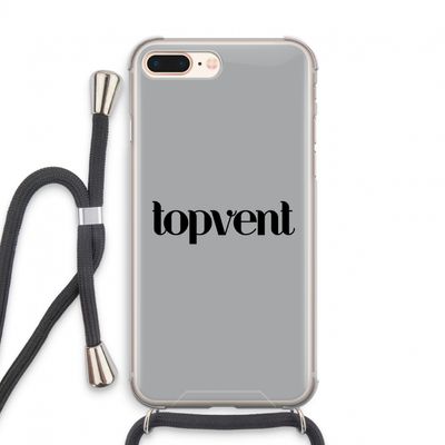 Topvent Grijs Zwart: iPhone 7 PLUS Transparant Hoesje met koord
