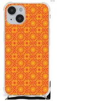 iPhone 14 Plus Doorzichtige Silicone Hoesje Batik Oranje - thumbnail