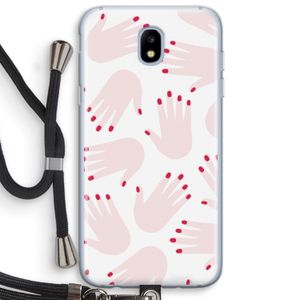 Hands pink: Samsung Galaxy J5 (2017) Transparant Hoesje met koord