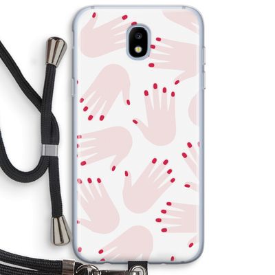 Hands pink: Samsung Galaxy J5 (2017) Transparant Hoesje met koord