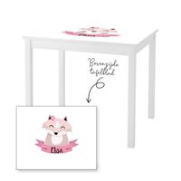1 of 2 stoelen en tafeltje met naam en vosje meisje - thumbnail