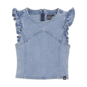 Indian Blue Jeans Zomer top meisjes - licht blauw - ruffel - denim