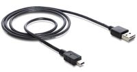 Delock USB-kabel USB 2.0 USB-A stekker, USB-mini-B stekker 5.00 m Zwart Stekker past op beide manieren, Vergulde steekcontacten, UL gecertificeerd 83365 - thumbnail
