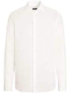 Zegna chemise en lin à manches longues - Blanc