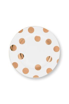 Pip Studio Set/2 Borden Dot Delight Wit/Goud 23cm