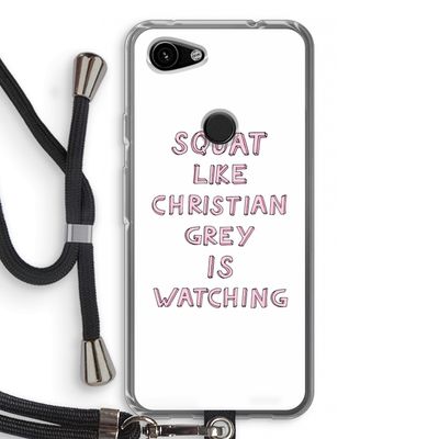 Christian Grey: Pixel 3a Transparant Hoesje met koord