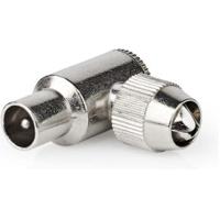 IEC (Coax) Connector | 90° Gehoekt | Male | Vernikkeld | 75 Ohm | Schroef | Diameter kabelinvoer: 7.