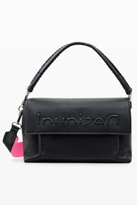 Middelgrote schoudertas met half logo - BLACK - U Middelgrote schoudertas met half logo - BLACK - U
