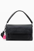 Middelgrote schoudertas met half logo - BLACK - U