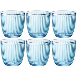 Waterglazen/drinkglazen - 18x - blauw - tumbler glas - 290 ml