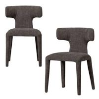 BePureHome Permit Eetkamerstoelen - Polyester - Espresso - Set van 2