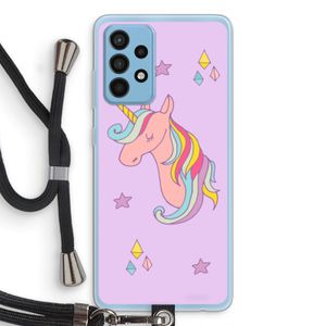 Roze eenhoorn: Samsung Galaxy A52 Transparant Hoesje met koord