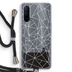 Geometrische lijnen wit: OnePlus Nord CE 5G Transparant Hoesje met koord