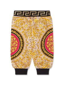 Versace Kids pantalon en jersey à imprimé baroque - Rose