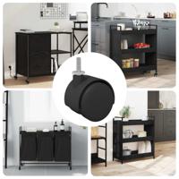 Caster 12 pcs Zwart en Zilver 37,8 x 40 mm Ijzer en PP