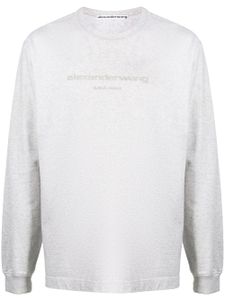 Alexander Wang t-shirt pailleté à logo en relief - Gris