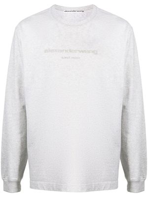 Alexander Wang t-shirt pailleté à logo en relief - Gris