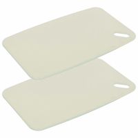 Snijplank voor keuken/voedsel - 2x - creme wit - Kunststof - 30 x 20 cm