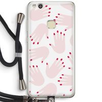Hands pink: Huawei Ascend P10 Lite Transparant Hoesje met koord