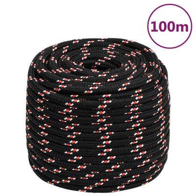 Boot touw 16 mm 100 m polypropyleen zwart