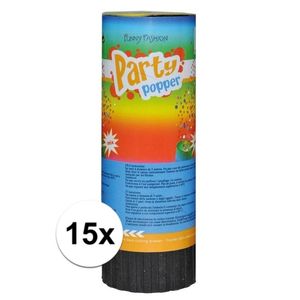 15x Voordelige party popper 11cm   -