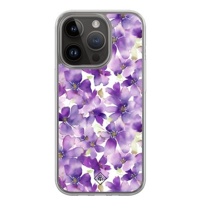 iPhone 13 Pro hybride hoesje - Floral violet