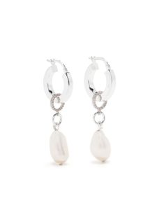 Mounser boucles d'oreilles Breaker Petite serties de perles - Argent