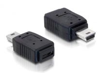DeLOCK Adapter USB mini/USB micro-B USB mini M micro-B FM Zwart - thumbnail