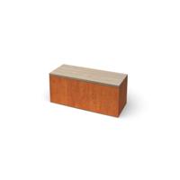 Geroba Geroba zitbank Modena C1 1000x400x420 mm - cortenstaal/hardhout