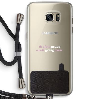 uzelf graag zien: Samsung Galaxy S7 Edge Transparant Hoesje met koord