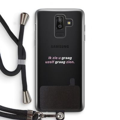 uzelf graag zien: Samsung Galaxy J8 (2018) Transparant Hoesje met koord