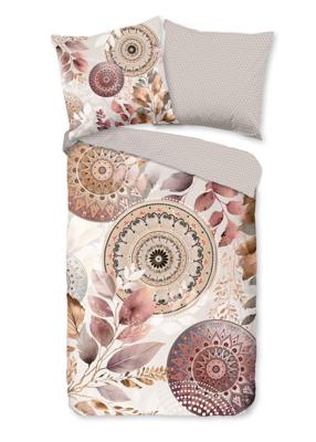 HIP Dekbedovertrek "mandalas & bladeren" - Grijs - (155x220 cm) - Katoen Satijn HIP Dekbedovertrek "mandalas & bladeren" - Grijs - (155x220 cm) - Katoen Satijn