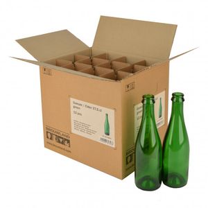 Geuze/ciderfles 37,5 cl, groen 29 mm KK, doos 12 st.